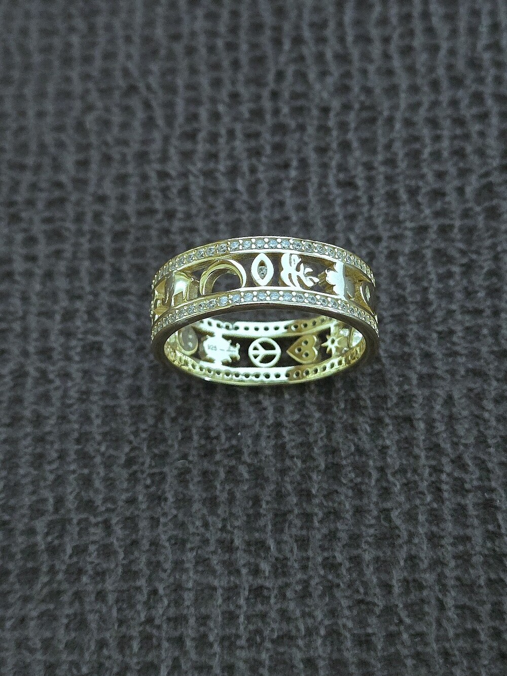 Neo Relique Gold💛 Double✌️ Band Ring💍 with Symbols - NIB - Picture 14 of 16